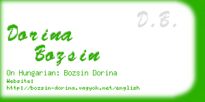 dorina bozsin business card